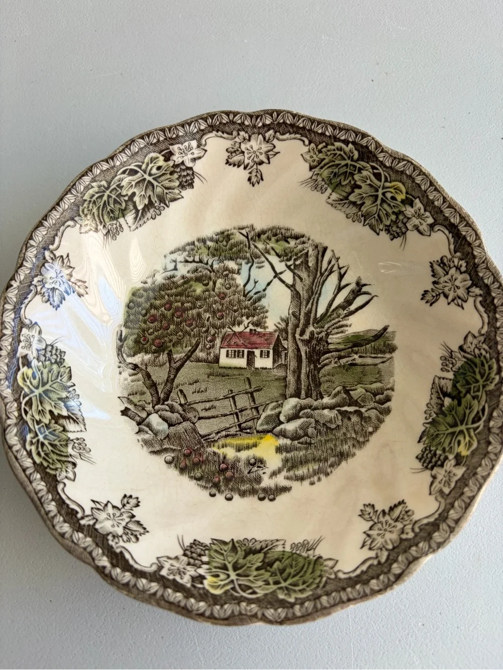 Johnson Brothers Friendly Village The Stone Wall Pattern Set Of 3 Fruit Bowls